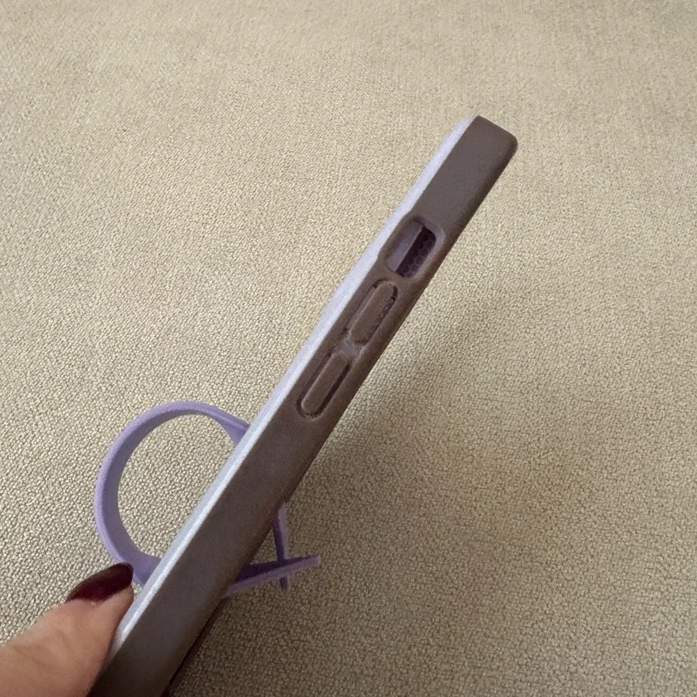 iPhone 14 Pro  Loopy Silicone Phone Case with Finger Ring Strap - Lavender